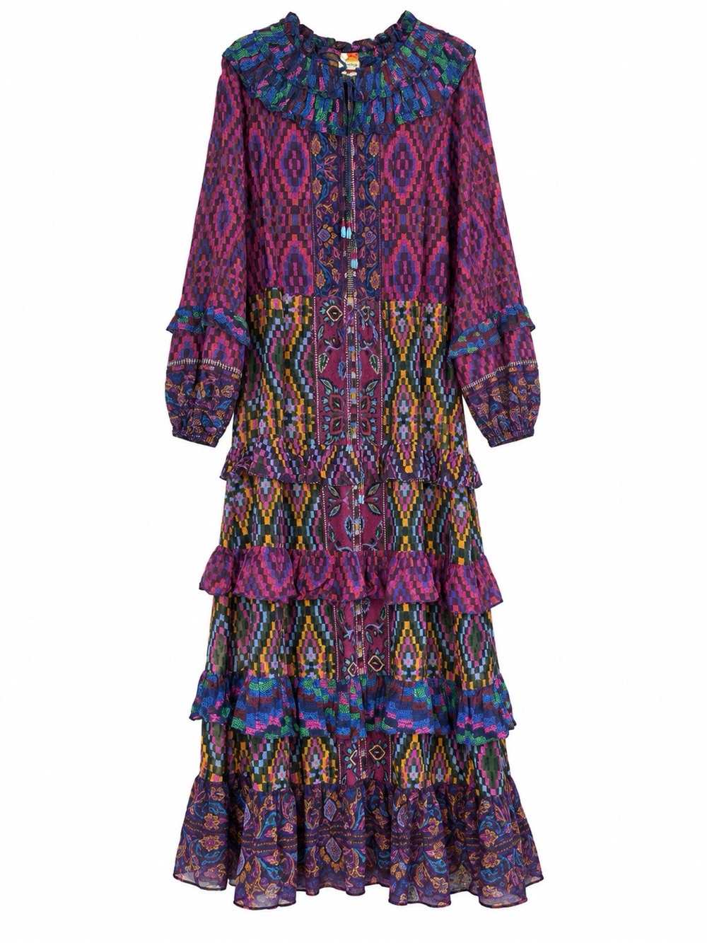 Farm Rio- Bohemian Tiered Maxi Dress EUC